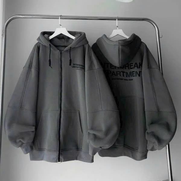 [ẢNH THẬT-CÓ SẴN] Áo Khoác Nỉ Hoodie Zip INTERBREAK Nhiều Màu Form Rộng Unisex Nam Nữ - Áo Hoodie Dây Kéo Top