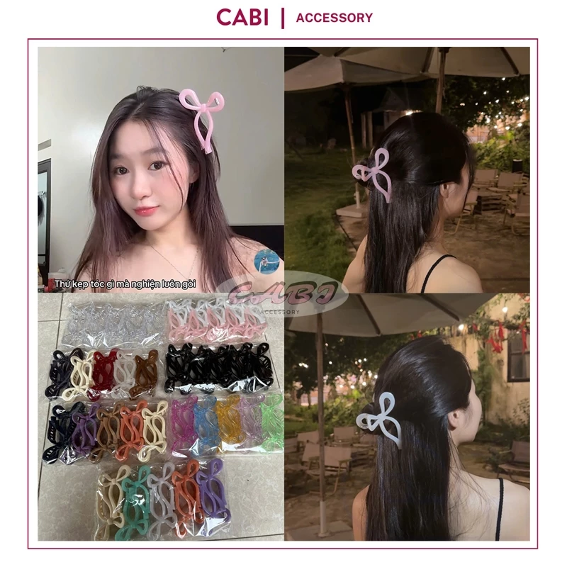 CB146 Vỉ 10 Kẹp tóc càng cua Dạng Nơ xinh xắn, đơn giản cho nữ