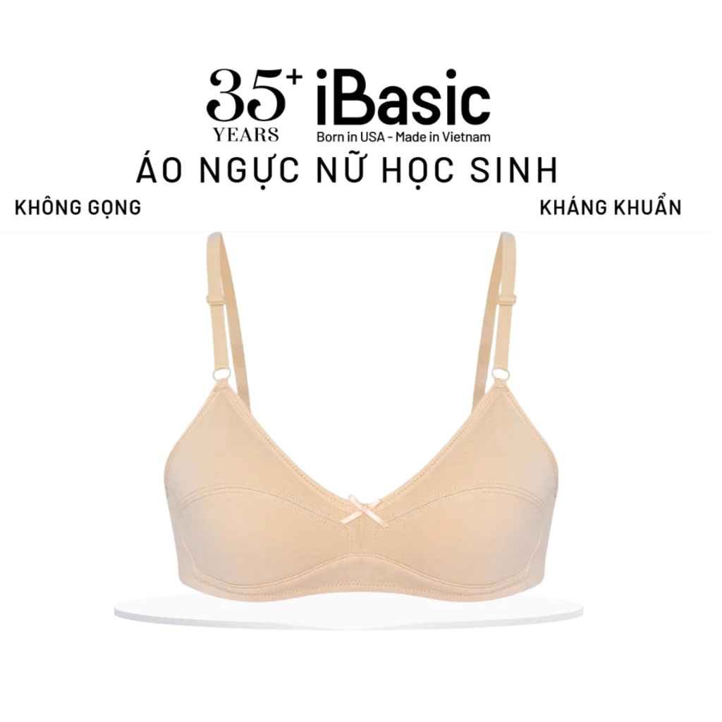 Áo ngực nữ học sinh iBasic không gọng mút mỏng cotton USA kháng khuẩn BRAT018