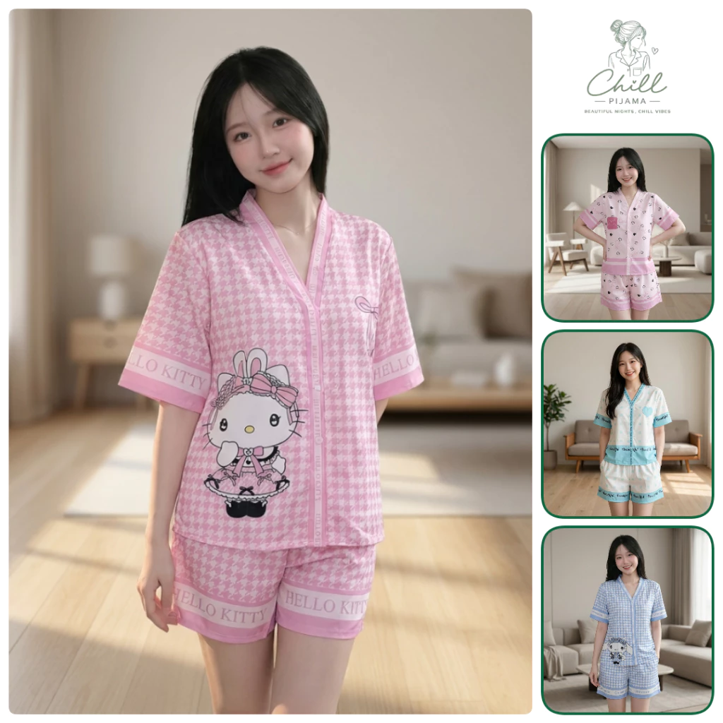 [Chill Shop] Đồ Bộ Nữ Mặc Nhà Lụa Siêu Mềm Mượt Quần Đùi Áo Cộc Thoáng Mát Mùa Hè 2025