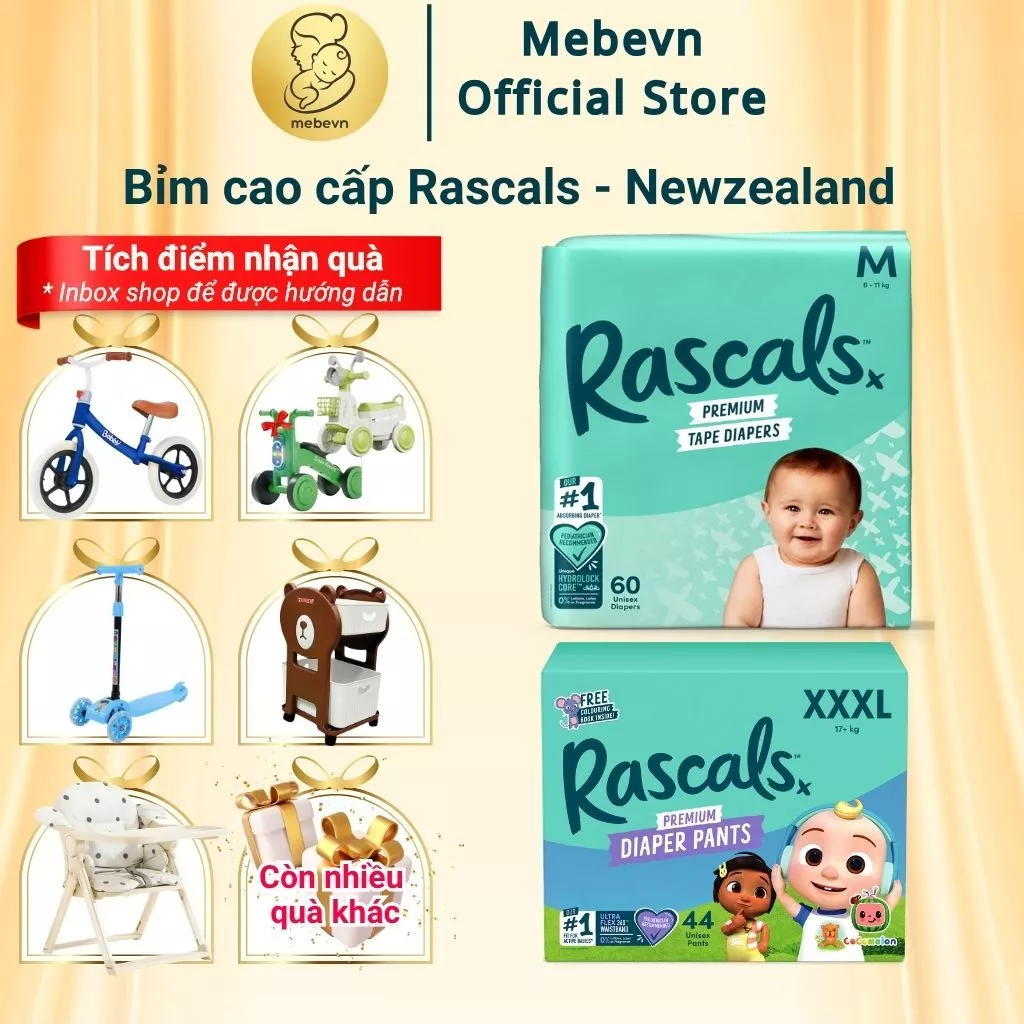 Bỉm rascal friend, tã rascal and friend cao cấp NewZealand, bỉm tã rascal and friends chính hãng