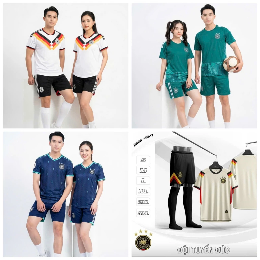 Bộ Đồ Đá Banh Đội Tuyển Đức Trắng - Đen