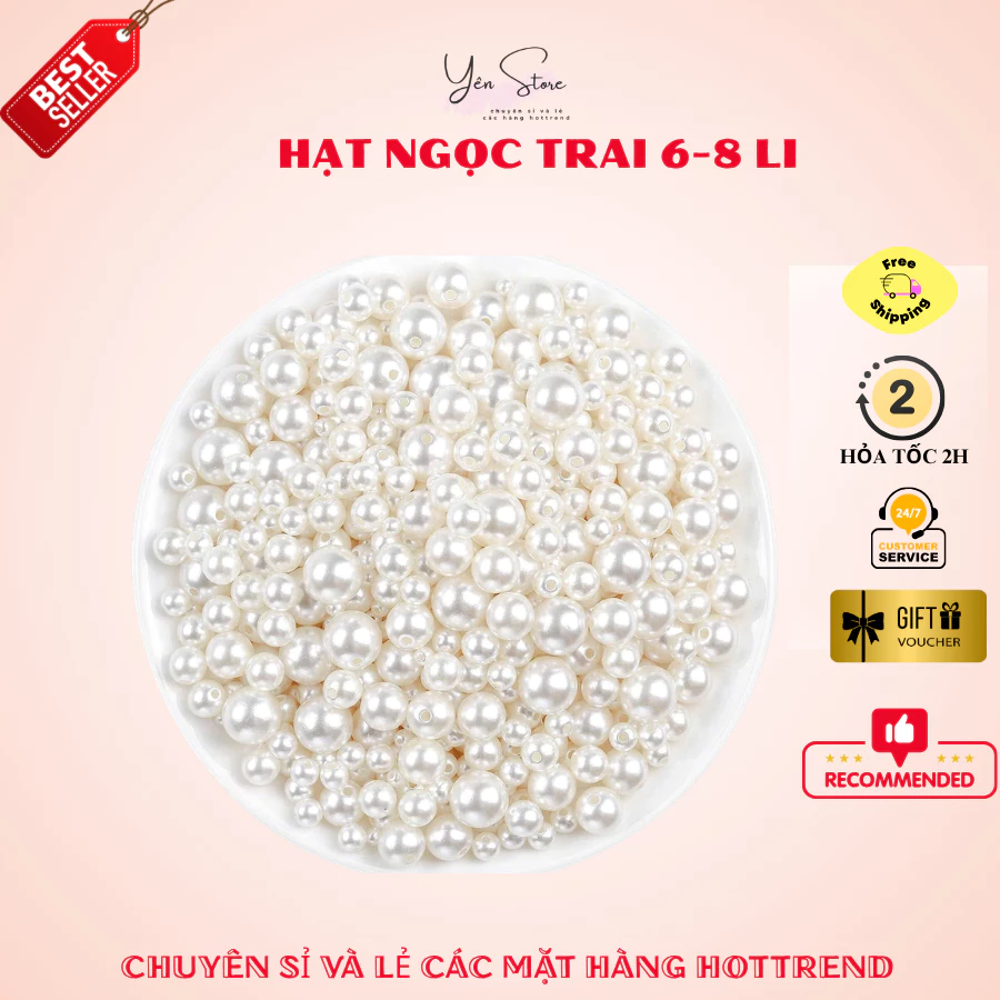 [CÓ LỖ] Hạt Ngọc Trai Nhân Tạo Trang Trí Hoa Cưới, Hoa Kẽm Nhung, Handmade DIY, Phụ Kiện Thủ Công -YÊN STORE