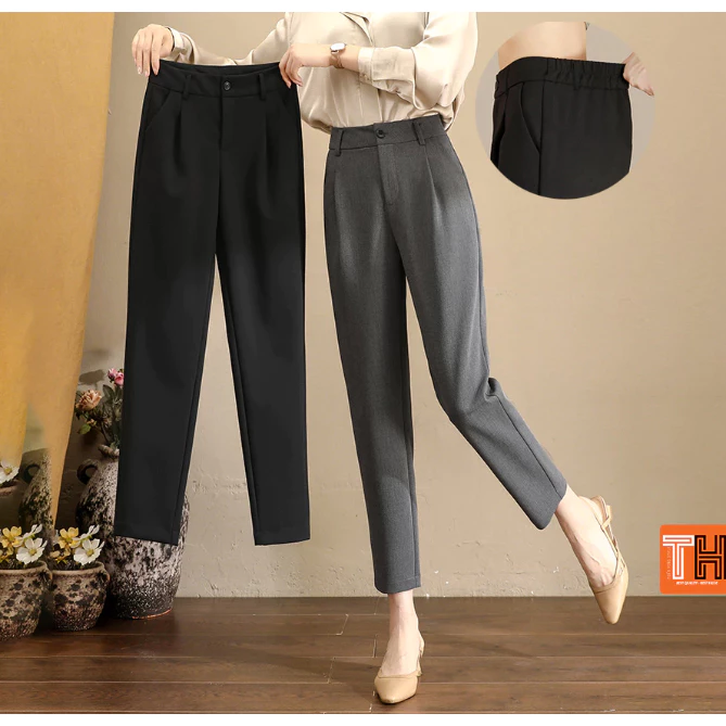 Quần tây baggy nữ lưng cao thun sau dáng công sở thanh lịch hiện đại - 231