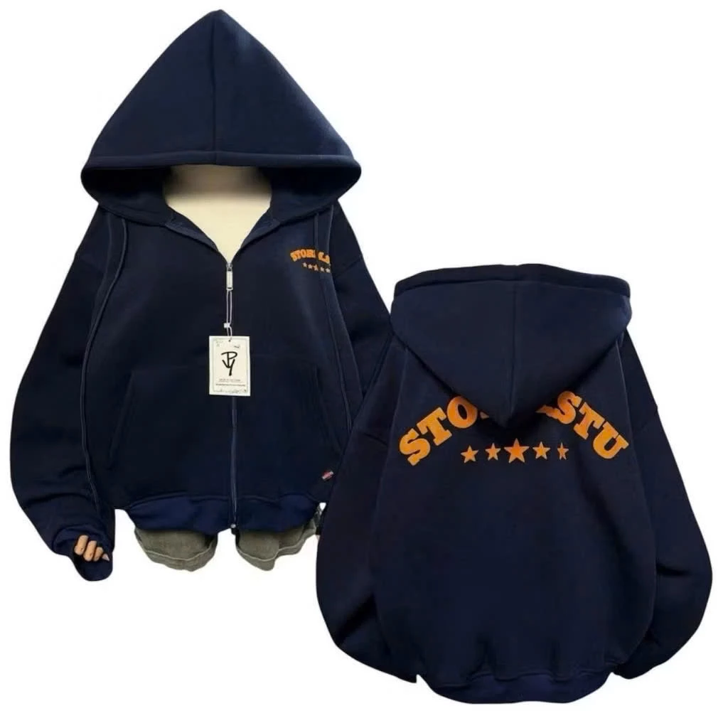 [HÀNG CÓ SẴN] Áo Khoác Hoodie Zip Storm.Stu Phối Nỉ Dày Dặn Thoáng Mát