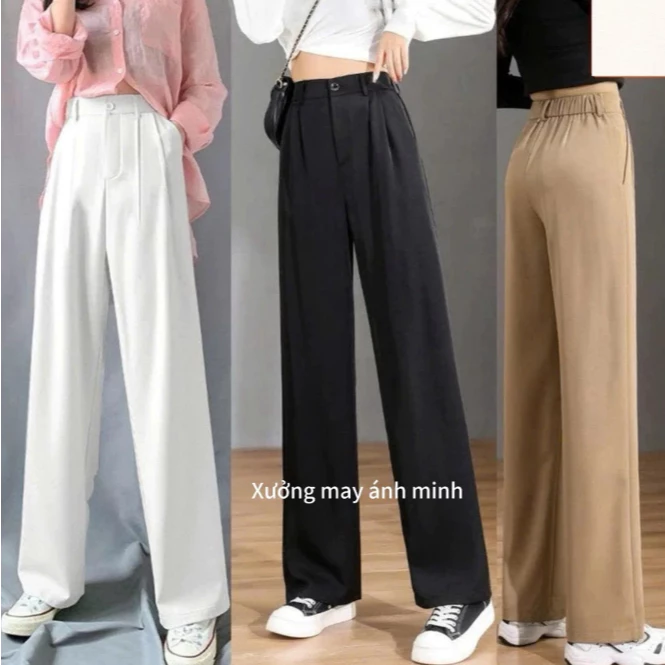 Quần công sở ống rộng lưng thun sau dáng suông chất liệu cao cấp nhiều màu QA13