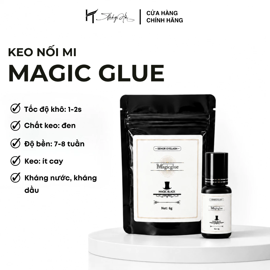 Keo nối mi Magic Trắng, khô 1-2s siêu bền 7-8 tuần, ít cay, kháng nước kháng dầu Magic glue Thúy Hà