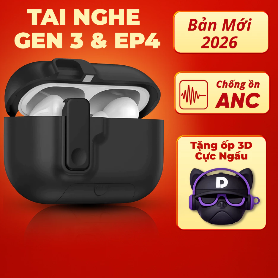 Tai Nghe Bluetooth Chống Ồn Pin Trâu 6H-8H Không Dây Thế Hệ Mới ,Đàm Thoại Hai Chiều - Quà Tặng Ốp