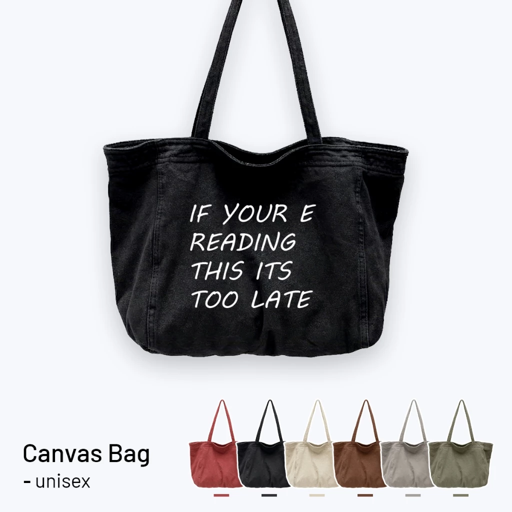 Túi Tote Vải Canvas Nam Nữ Cỡ Lớn Phong Cách Vintage Đeo Vai Đi Học Đi Chơi Cao Cấp - Túi Tote Streetwear Basic - TVIN40