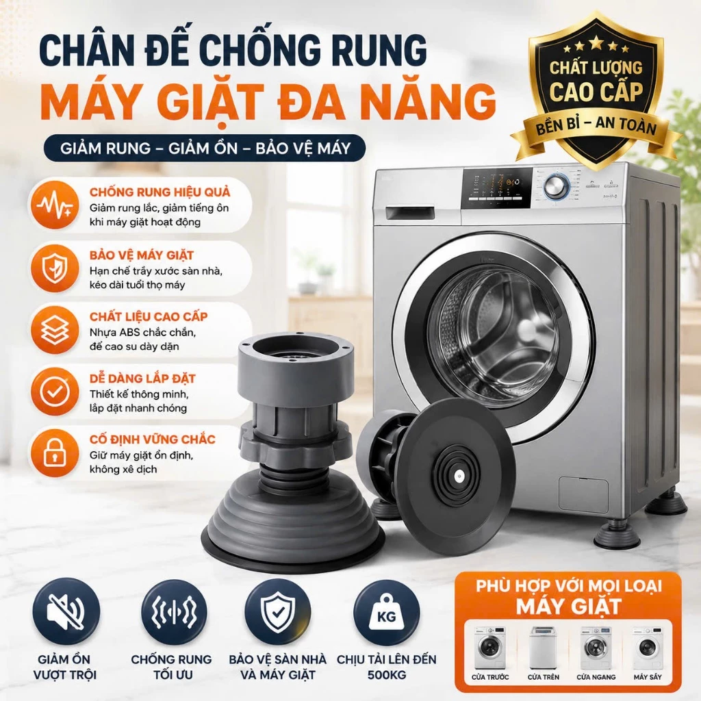 Bộ 4 Đế chống rung máy PTLUXURY giặt có thể tăng giảm chiều cao