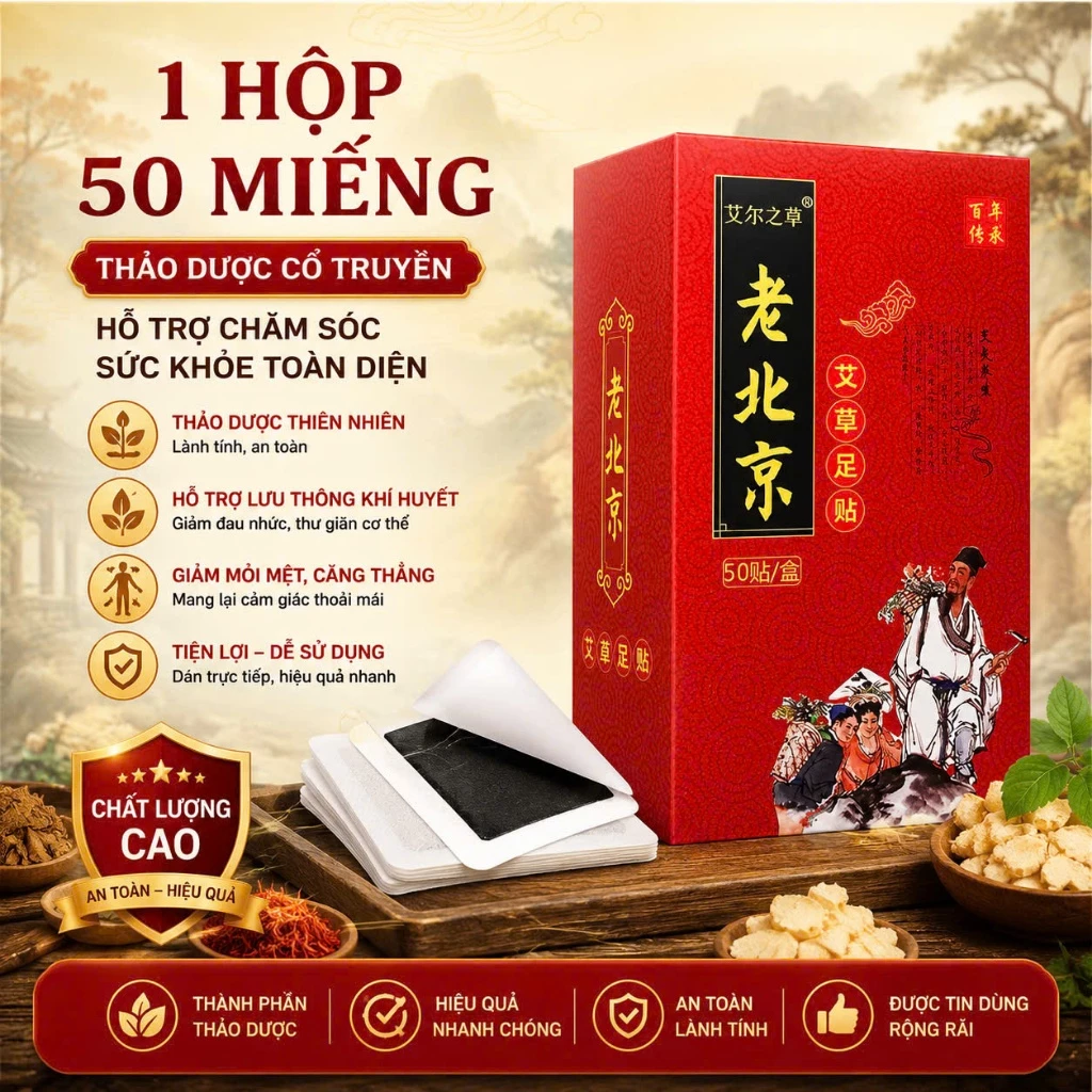 Miếng Dán Thải Độc Bàn Chân Đông Y Bắc Kinh Giúp Ngủ Ngon, Cải Thiện Giấc Ngủ - PTLUXURY