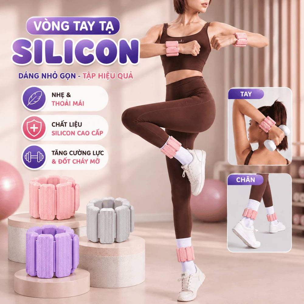 Tạ Đeo Tay Chân Điều Chỉnh Trọng Lượng 1-1.5KG Silicon Mềm TORO, Tạ Phù Hợp Tập Gym Yoga Cardio Tại Nhà