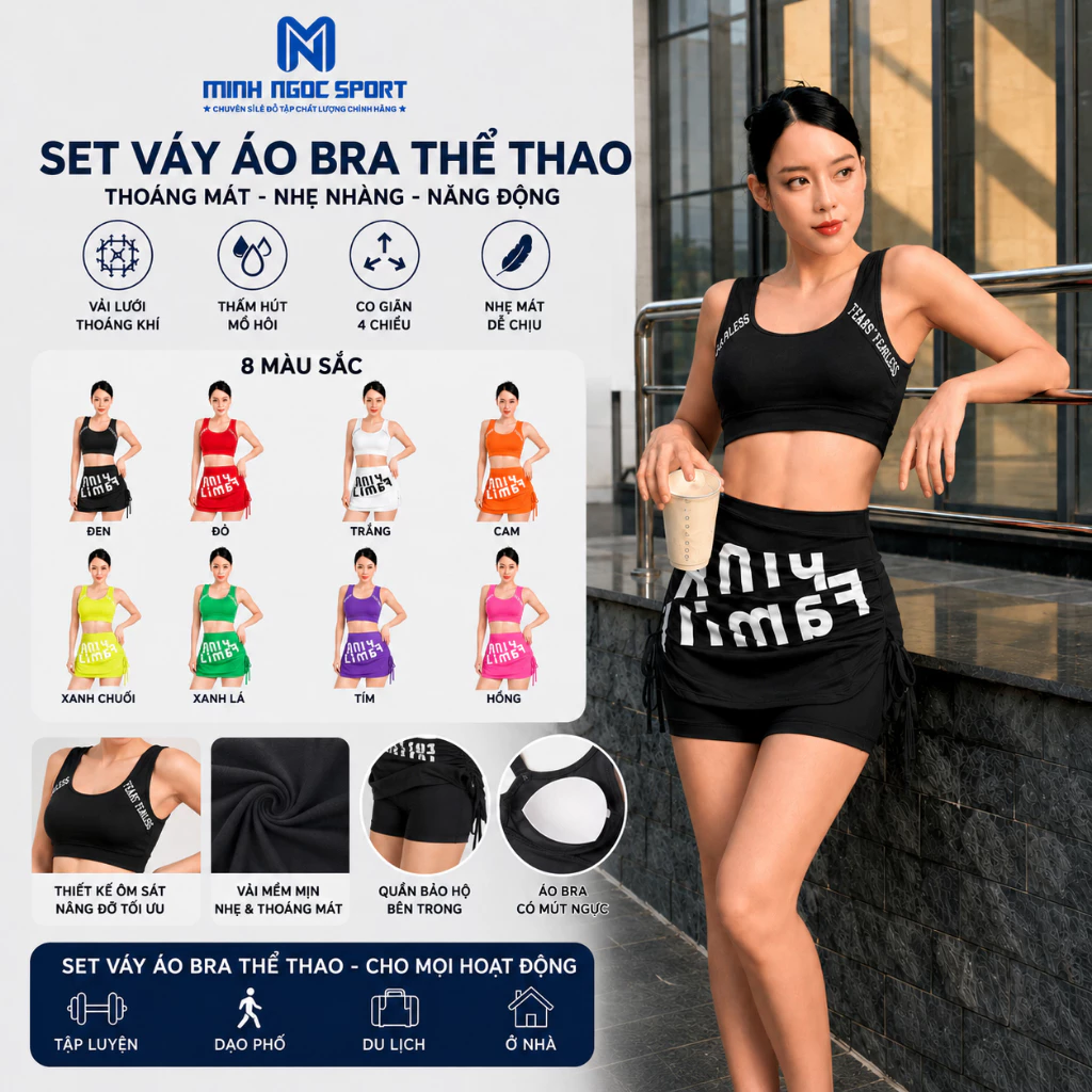 Bộ tập gym yoga aerobic nữ, bộ tập thể thao nữ nhảy erobic chất thoáng mát thấm hút tốt [AH-01]