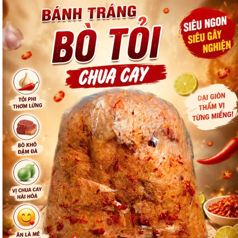 Bánh Bò Tỏi Chua Cay phơi sương Tây ninh [ ăn vặt shop đô ]