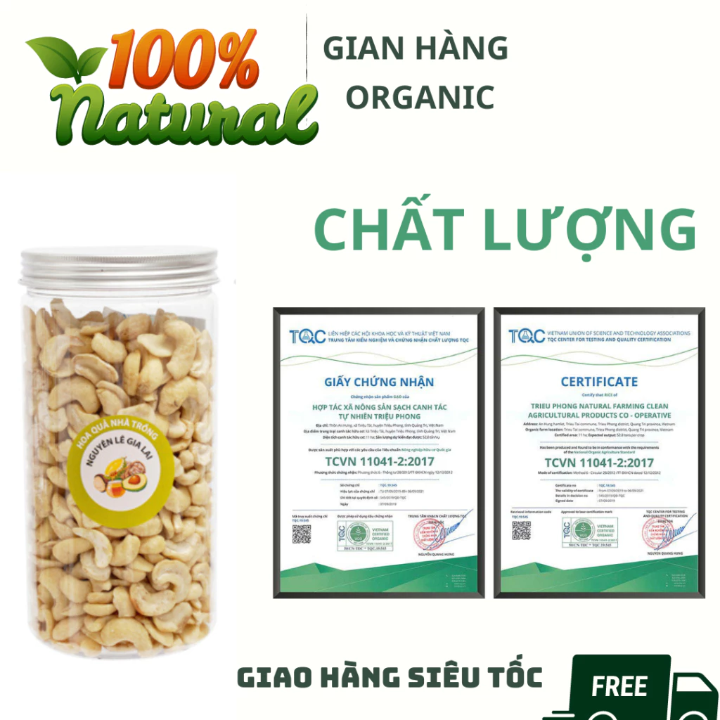 Hạt điều tươi sống bể đôi làm sữa 500gr, hạt điều sữa tốt cho sức khỏe, mẹ bầu và em bé