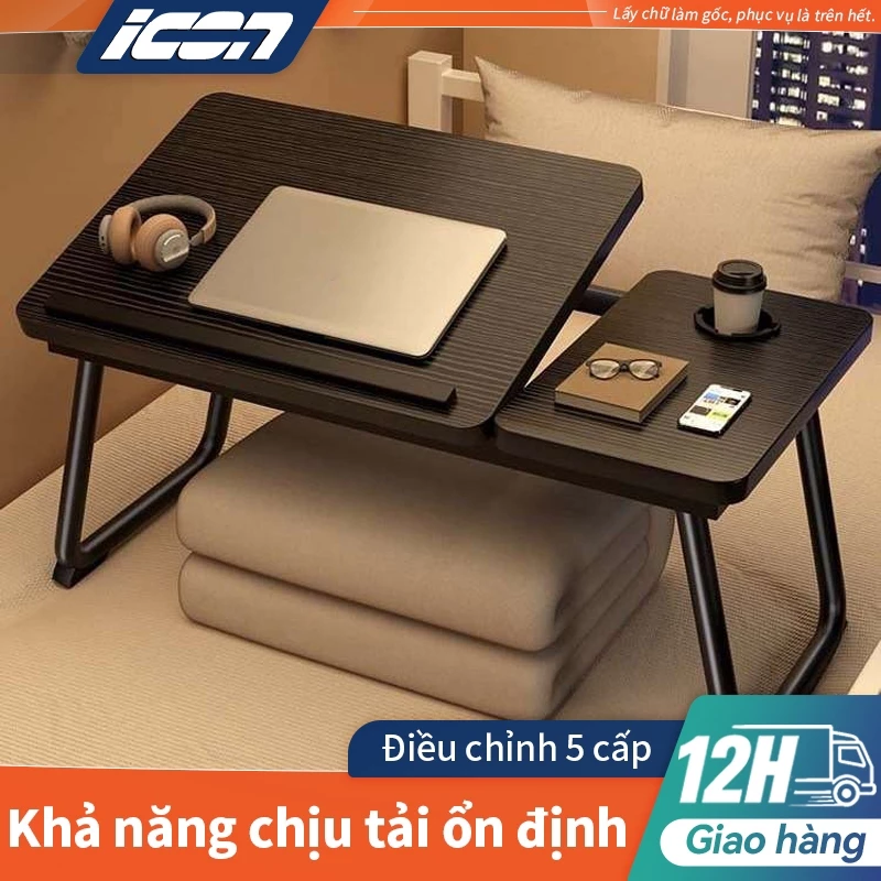 Bàn Làm Việc & Học Tập Gấp Gọn ICON - 5 Mức Điều Chỉnh, Khay Đựng Ly, Thiết Kế Đa Năng Cho Laptop Và Sách Vở