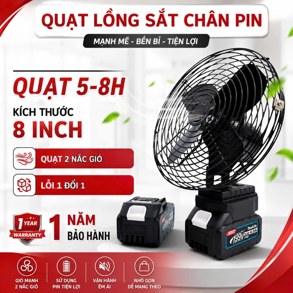 [ HỎA TỐC HCM ] Quạt tích điện CYAN để bàn dung lượng PIN lớn sử dụng nhiều giờ