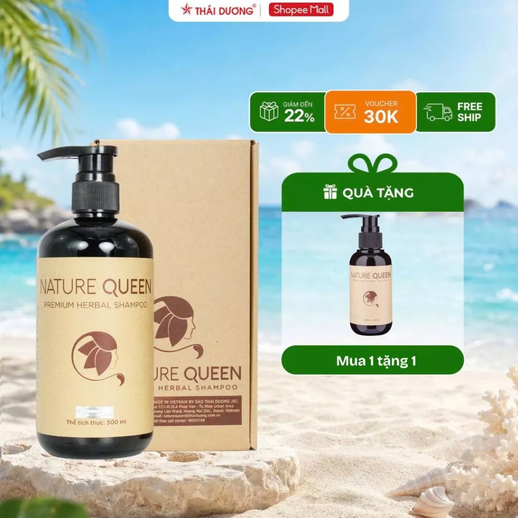 Dầu gội thảo dược cao cấp Nature Queen Sao Thái Dương 100ml, 500ml - Sao Thái Dương