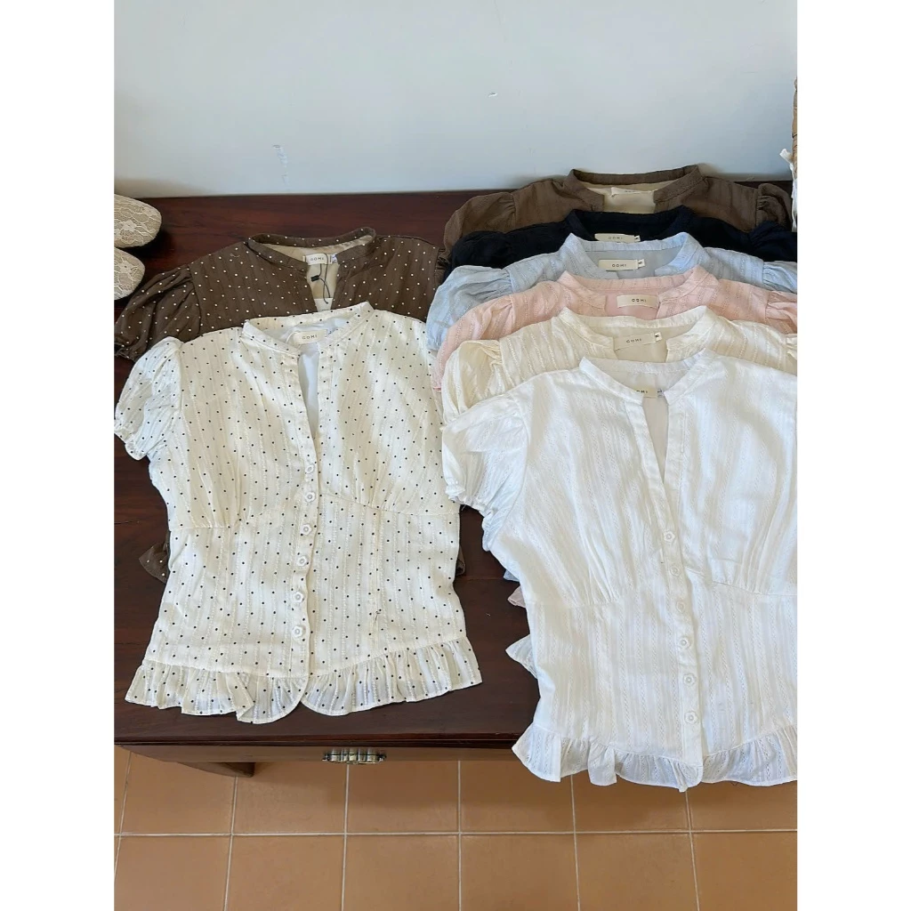 Áo boi hạt cổ V phối bèo ( Ver.02 )