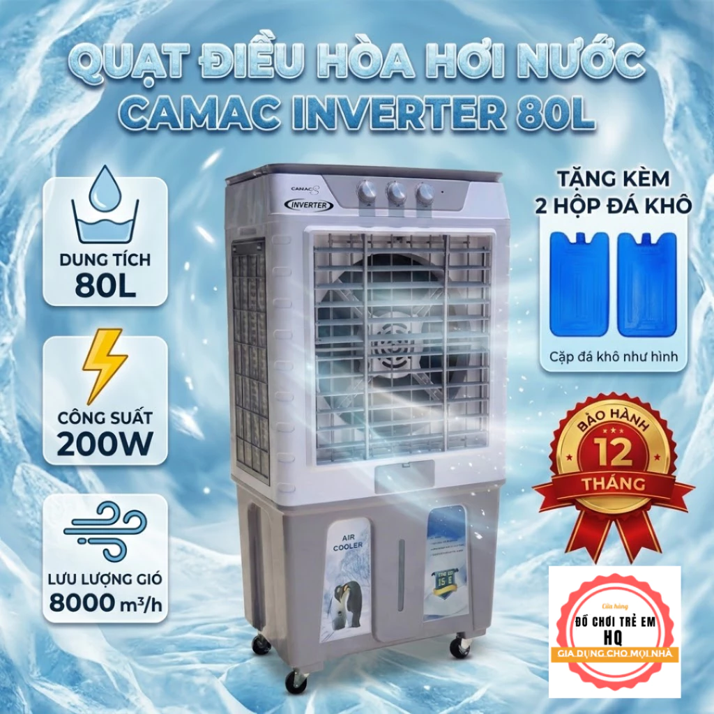 QUẠT ĐIỀU HÒA HƠI NƯỚC CAMAC 45L INVERTER LÕI ĐỒNG NGUYÊN CHẤT , TIẾT KIỆM ĐIỆN BH 12 THÁNG