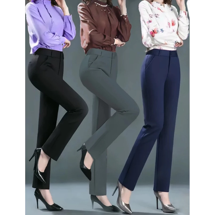 Quần tây nữ công sở ống đứng các màu đen xanh đen xám nâu camel trắng kem có size đại big size QA28