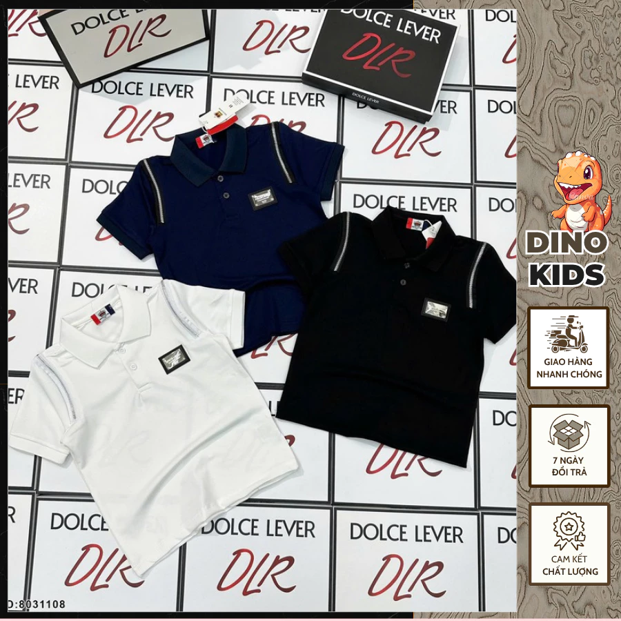 Áo Polo Bé Trai Đôn Chề Thêu Logo Sắt Mới Nhất_ Áo Polo Cho Bé Chất Cotton Co Dãn Thoáng Mát