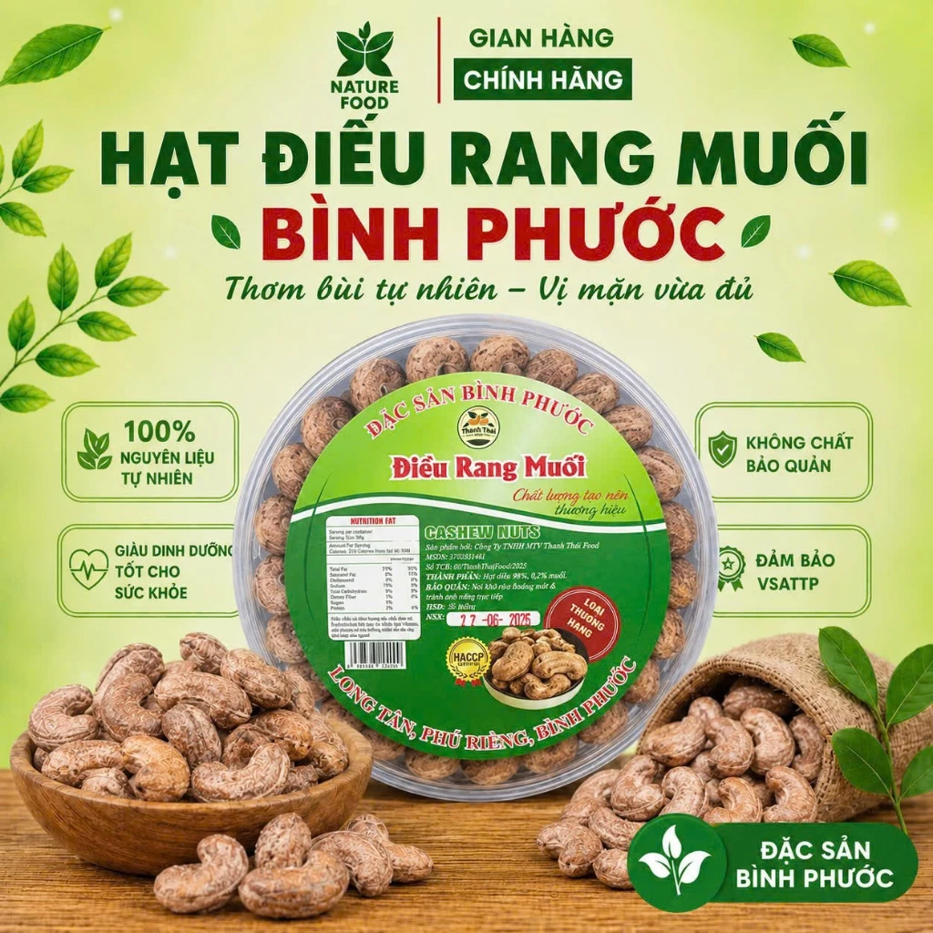 HẠT ĐIỀU A CỒ RANG MUỐI LOẠI I XUẤT KHẨU Phân Phối Bởi NATURE FOOD (có hồ sơ công bố và kiểm nghiệm sản phẩm )