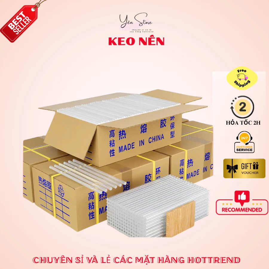Sỉ 1 KG Keo Nến Silicon Loại Tốt Size Nhỏ 7mm x 26cm Dùng Làm Hoa, Đồ Handmade, DIY- YÊN STORE DIY