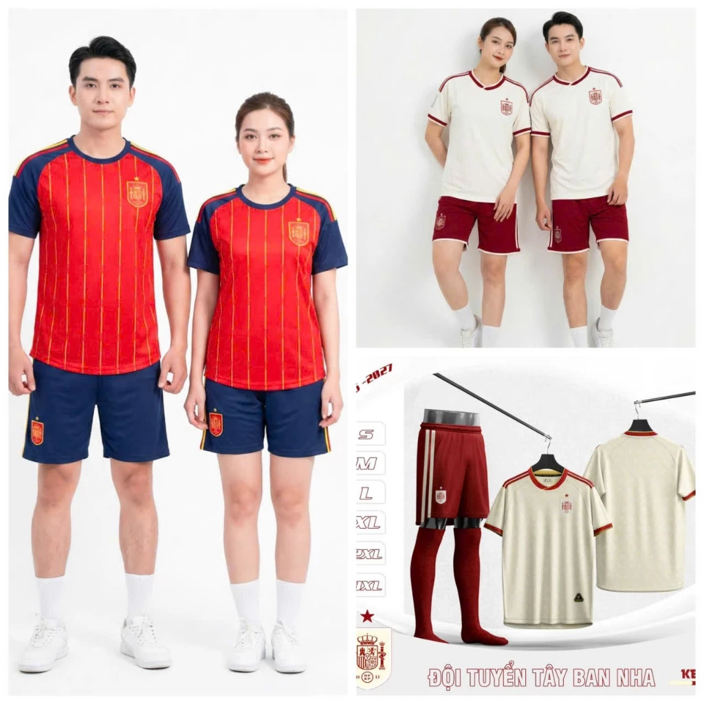 Quần áo Bóng Đá ĐỘI TUYỂN TÂY BAN NHA ĐỎ
