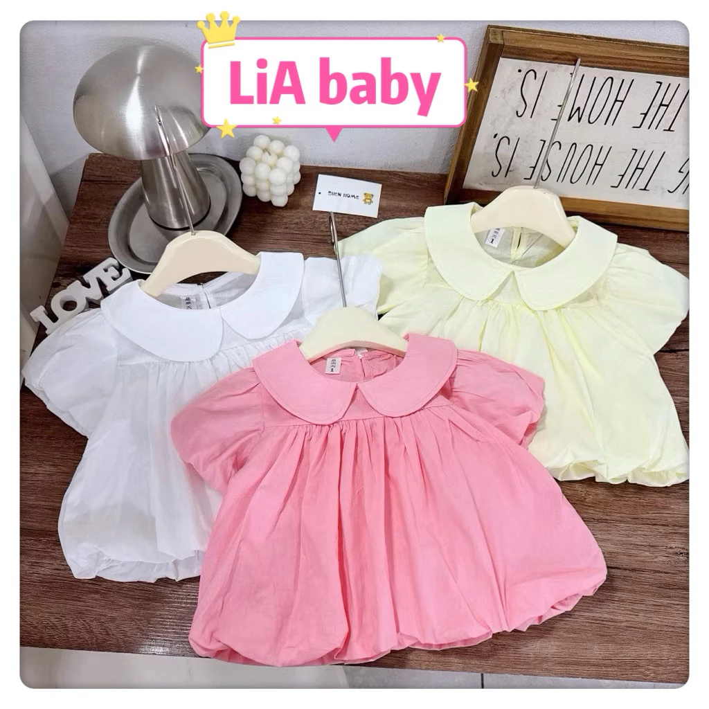 [Siêu xinh ] Áo bé gái cổ sen dáng bí tay phồng siêu xinh cho bé đi chơi ,đi học (9-30kg)