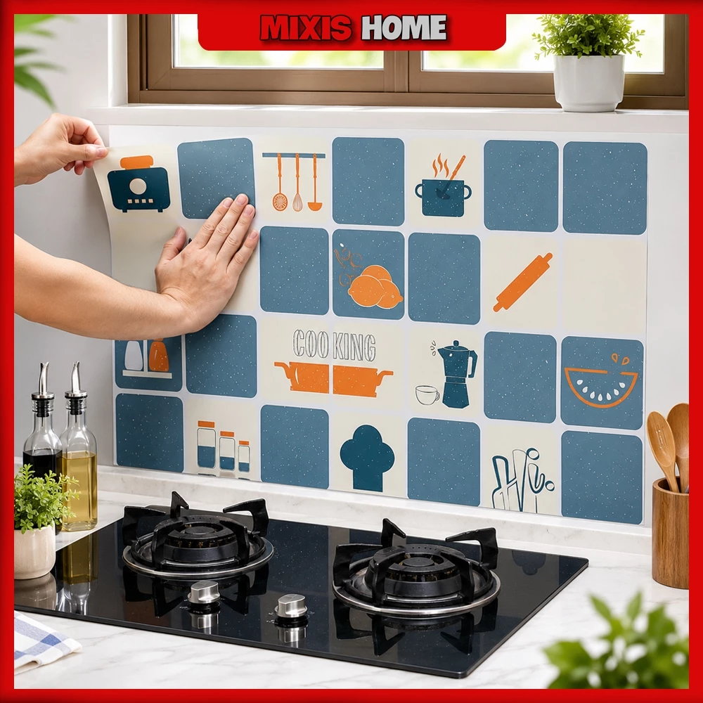 Miếng Dán Bếp Chống Dầu Mỡ Decal Dán Tường Nhà Bếp Chịu Nhiệt Dễ Vệ Sinh Bảo Vệ Tường Hiệu Quả - GD323