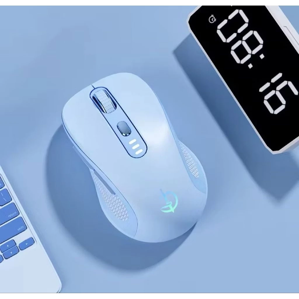 Chuột bluetooth 5.1 không dây TEKKIN M500W2 silent ko tiếng click có LED báo phần trăm pin và led RGB pin sạc lại