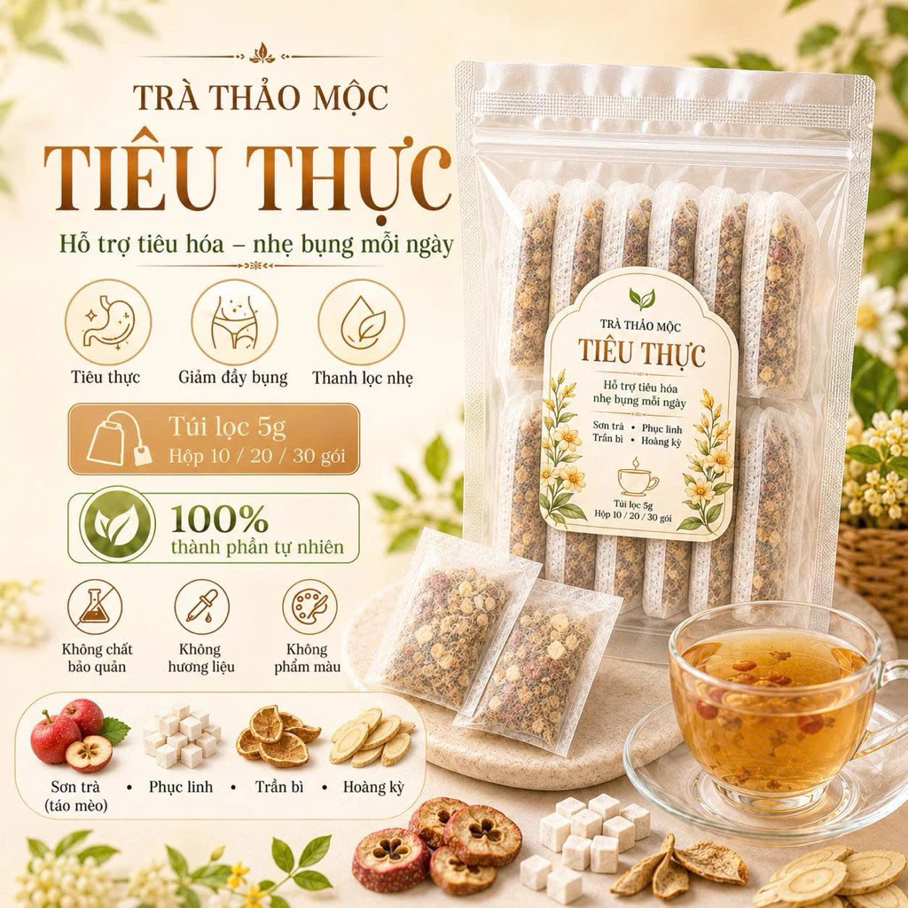 Trà tiêu thực giảm cân Tâm Giao dạng túi lọc hỗ trợ tiêu hóa giảm mỡ thừa trà detox cơ thể an toàn