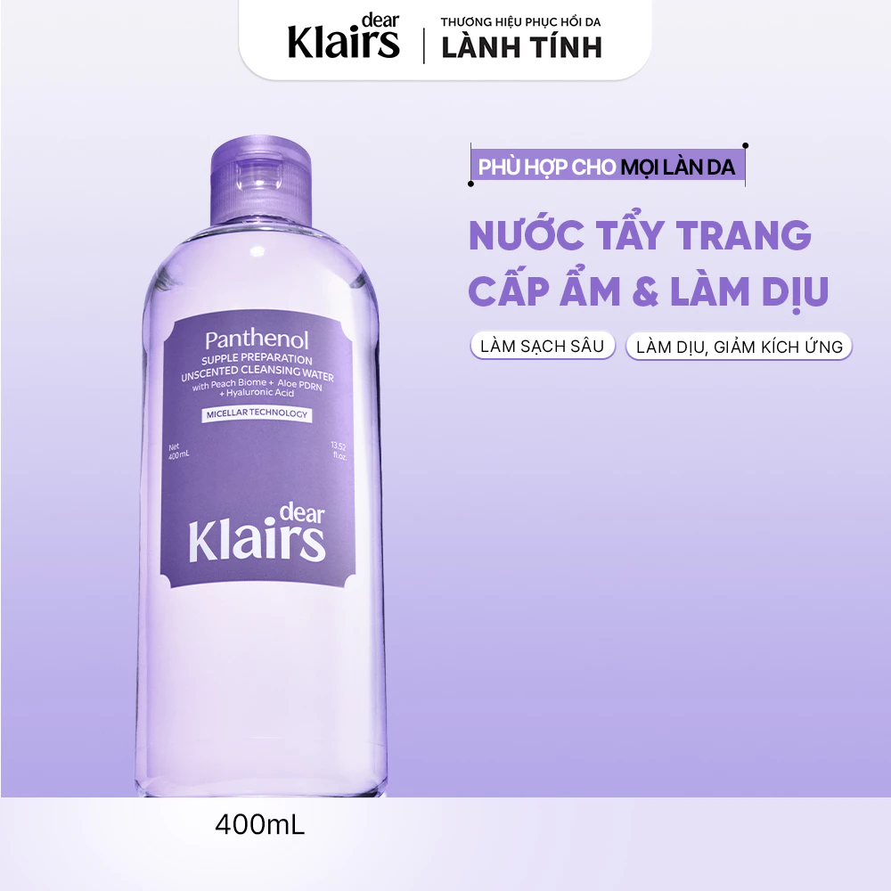 [ĐQ] Nước tẩy trang Dear Klairs Supple Preparation Unscented Cleansing Water 400ml