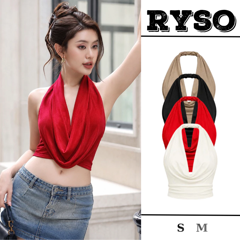 Áo Yếm Cổ Choàng Thun Nhũ Hở Lưng Form Croptop Ngắn Sexy Cá Tính Quyến Rũ AY05 RYSO STORE