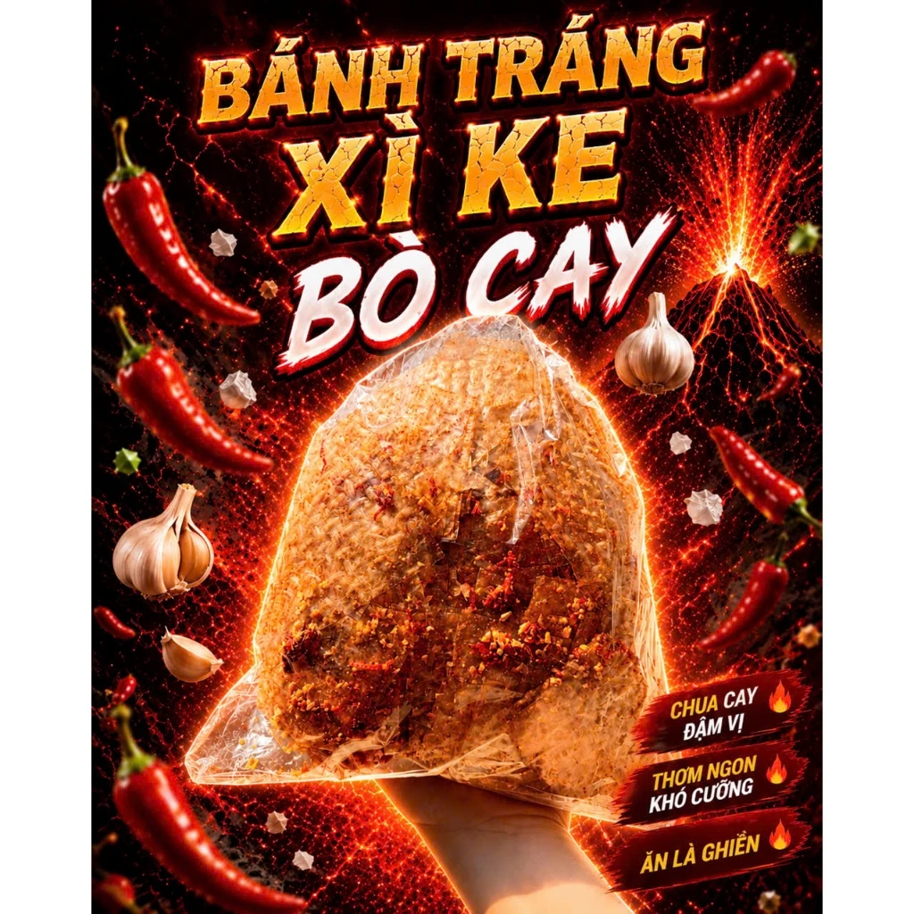 Bánh tráng phơi sương bò tỏi cay tây ninh ăn vặt shop đô