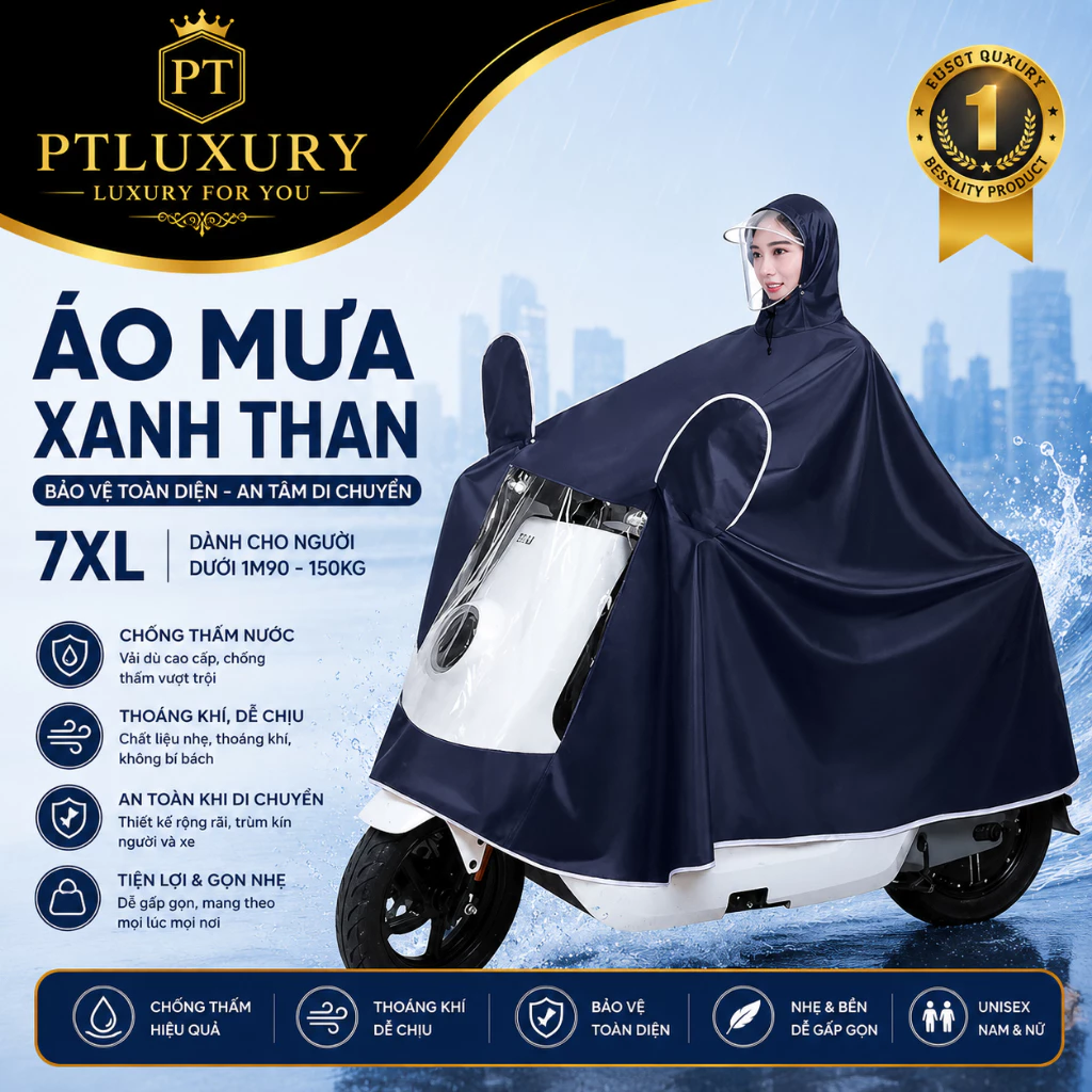 [ HỎA TỐC ] Áo mưa phản quang PLSHARK đi xe máy chật liệu vải dù cao cấp, chống thấm hiệu quả, siêu bền