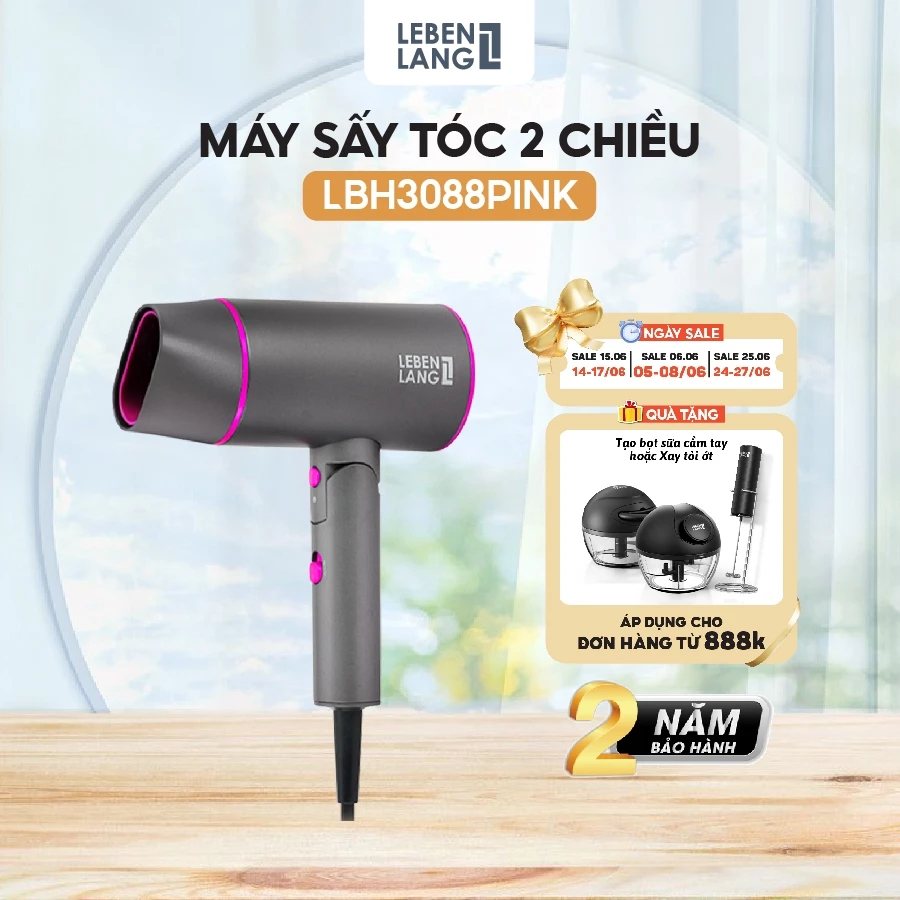 [Best] Máy Sấy Tóc Mini Lebenlang LBH3088 2100W, 2 Chiều Nóng Lạnh, Bảo Hành 2 Năm 1 Đổi 1