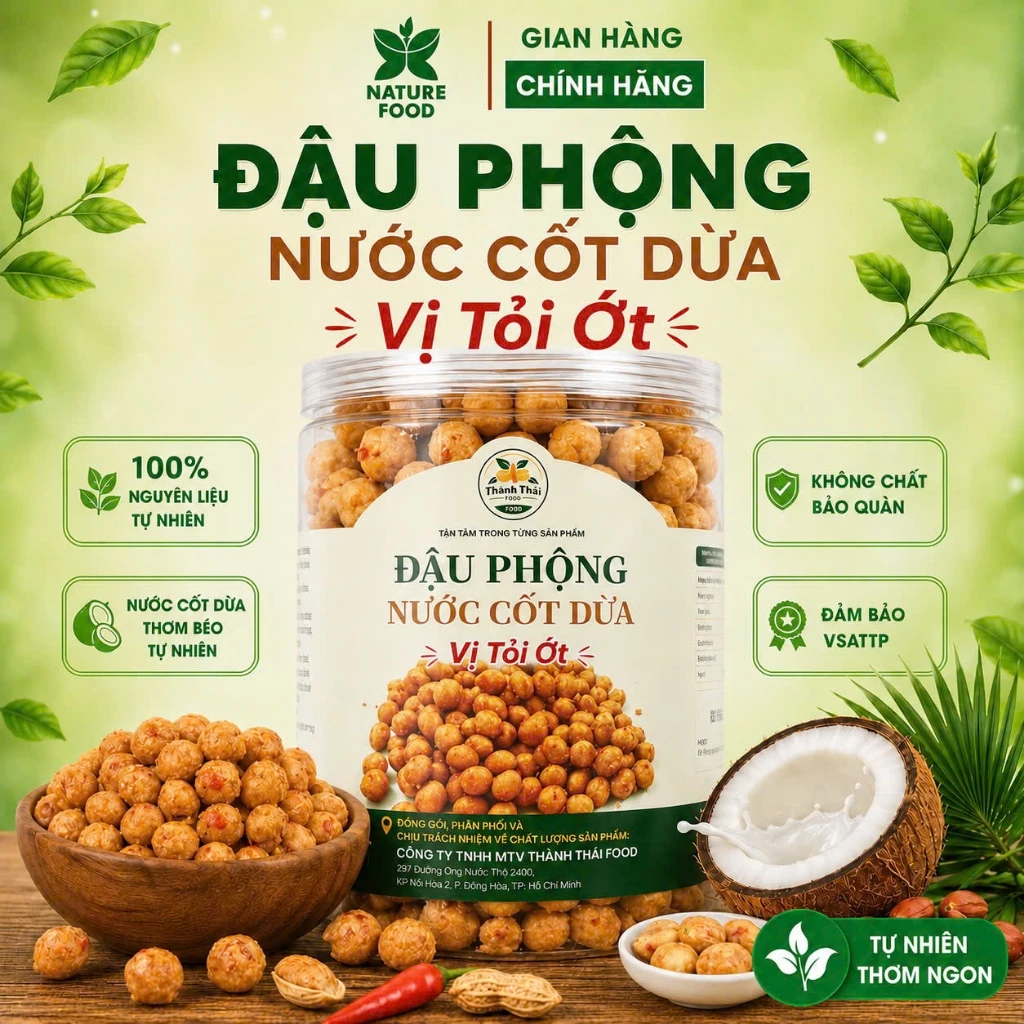 Đậu Phộng Da Cá Vị Tỏi Ớt thơm ngon giòn Phân Phối Bởi NATURE FOOD (có hồ sơ công bố và kiểm nghiệm sản phẩm)