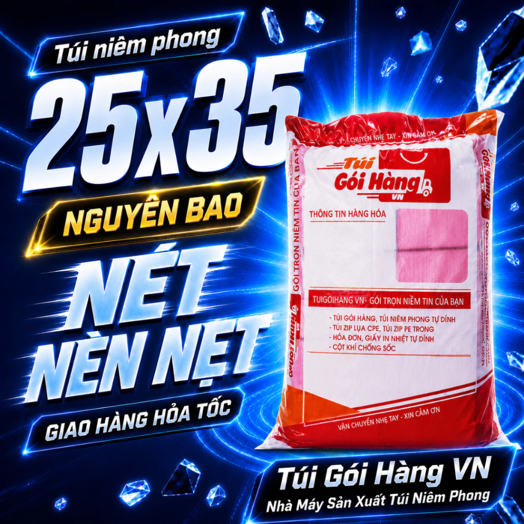 [1 BAO ] Túi Niêm Phong 25x35 Đóng 1-2 Set Đồ, Giao Hỏa Tốc, Giá Đã Bao Gồm VAT - Túi Gói Hàng VN