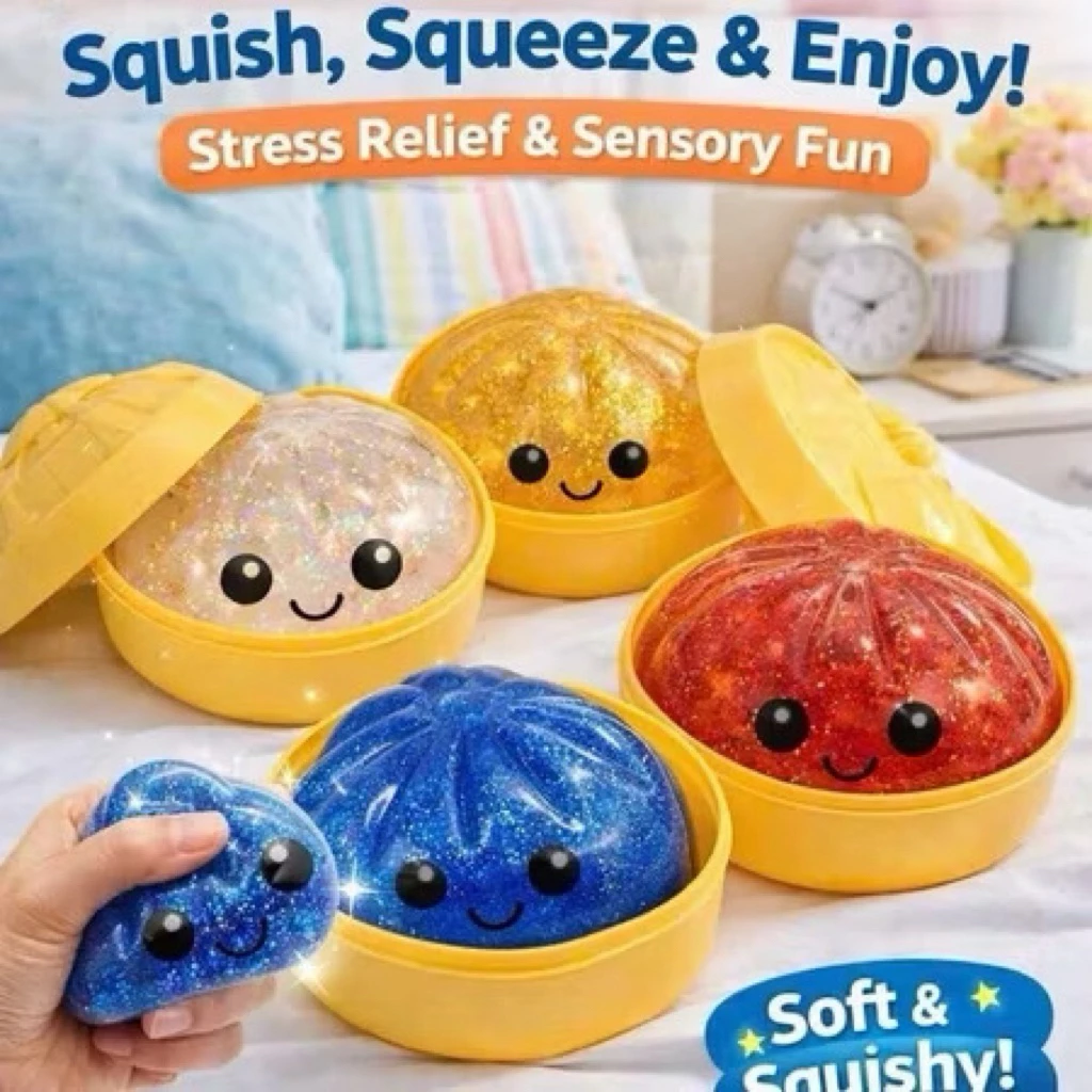 Bánh Bao Squishy Lấp Lánh Nhiều Màu Sắc Đồ Chơi Bóp Tay Xả Stress Siêu Mềm