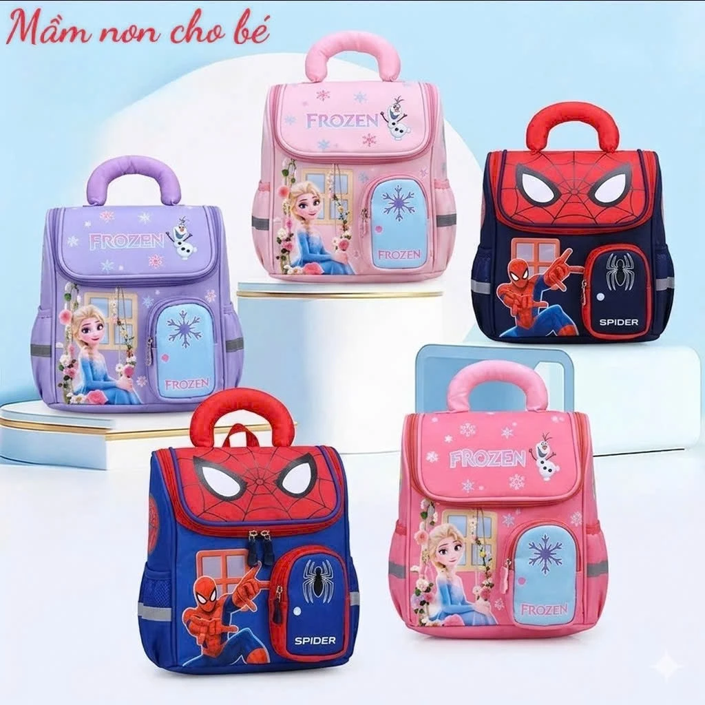 TDMN58 Balo mầm non cho các bé mầm nhiều màu xinh dễ thương 32x26x12 cm
