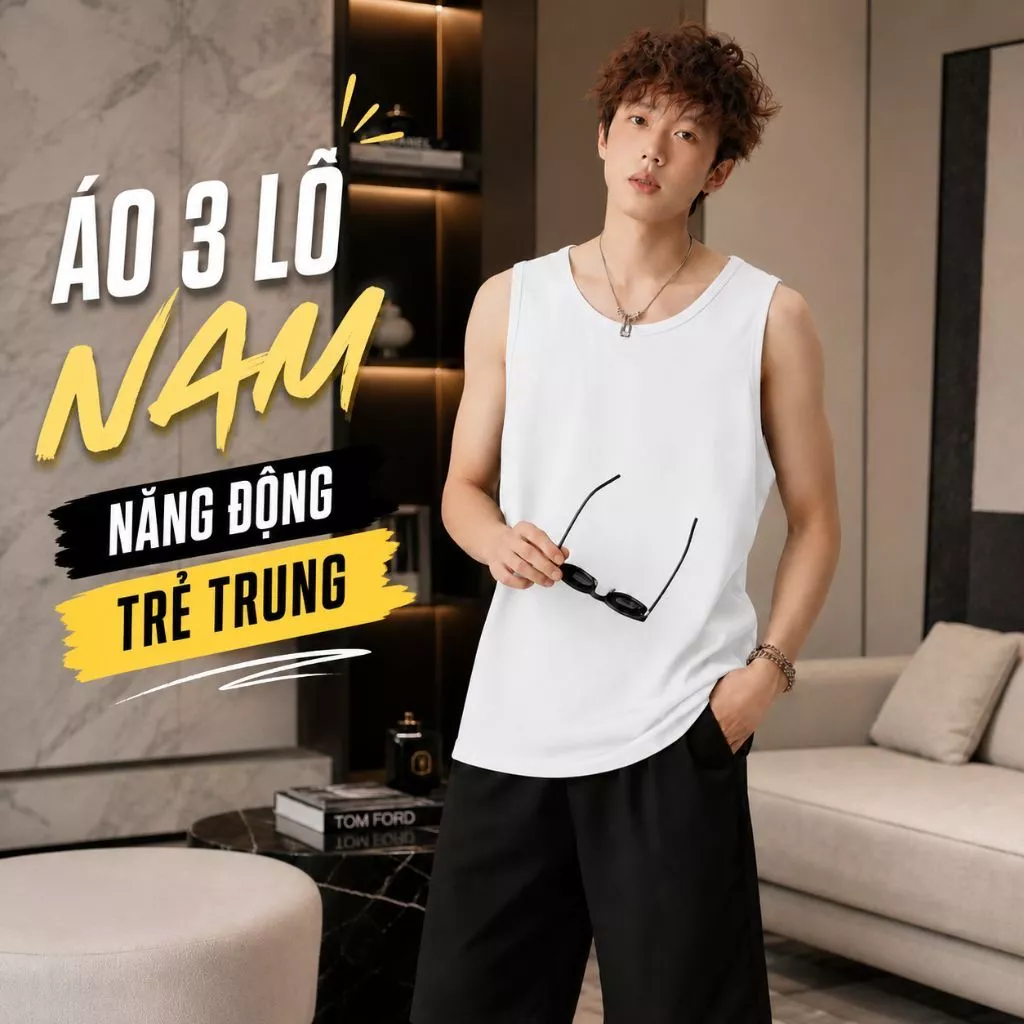 Áo 3 lỗ nam năng động, trẻ trung ZGO loại áo lót vải cotton hồ lạnh mát mẻ co giãn 4 chiều ALOT12