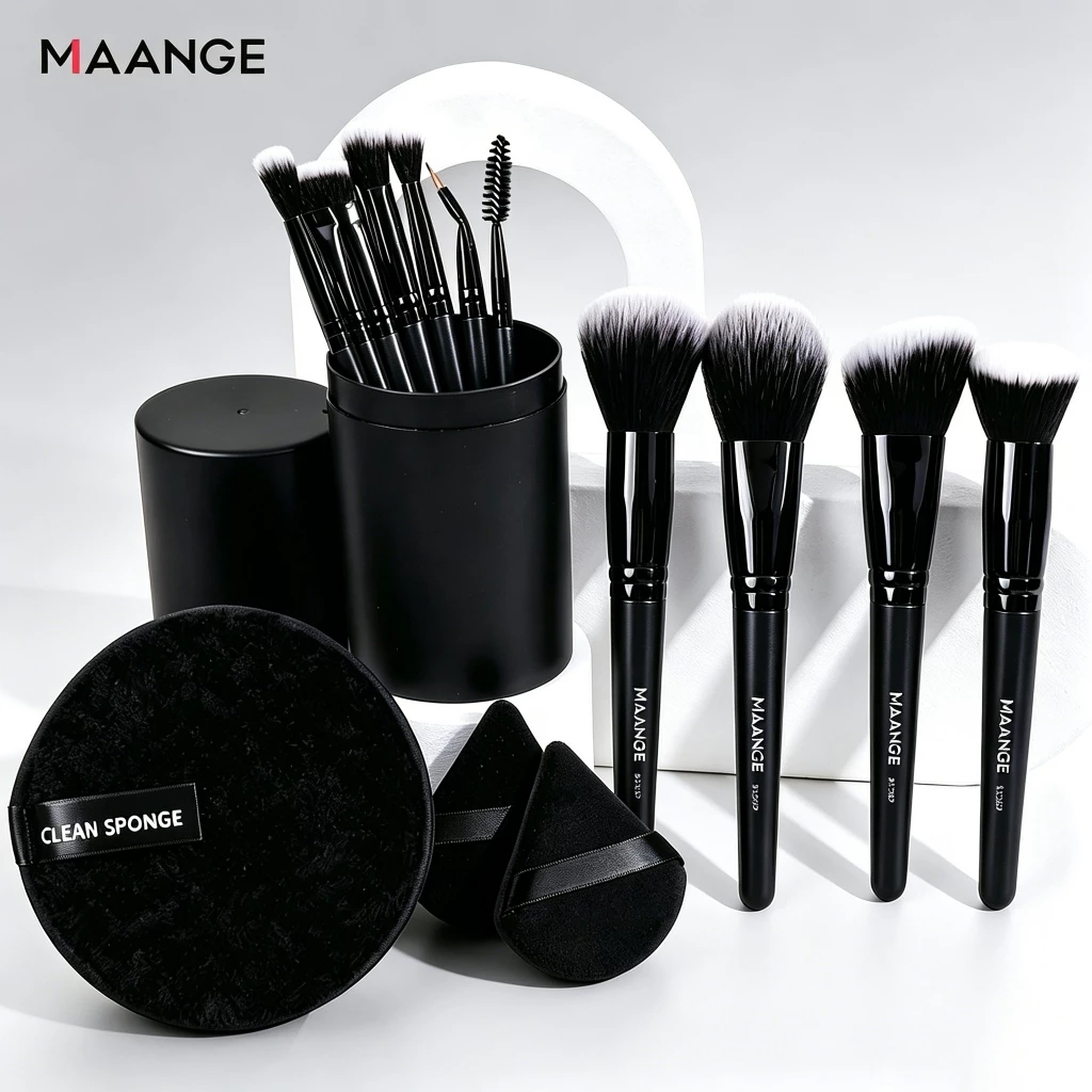 MAANGE Bộ 12 Cọ Trang Điểm Có Túi Chuyên Nghiệp Cọ Công cụ làm đẹp Lượng Cao 51367