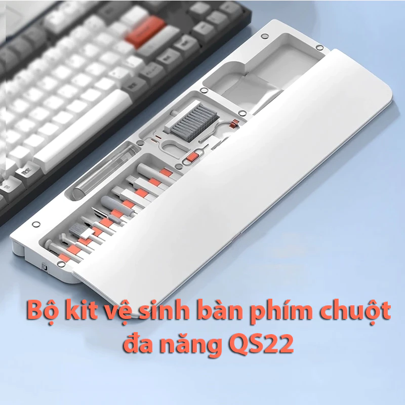 Bộ Vệ Sinh Bàn Phím Máy Tính Điện Thoại Đa Năng 22 in 1 QS22 - Kê Tay Cao Su Non Công Thái Học