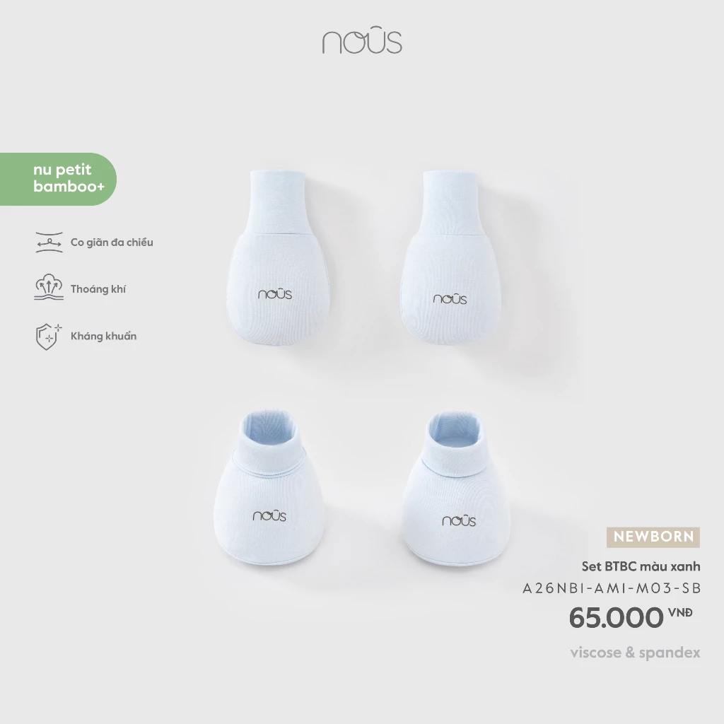 Phụ Kiện Nous Newborn Set bao tay bao chân, set tất cho bé sơ sinh bé trai bé gái petit mềm mịn dưới 5.5kg BST T7