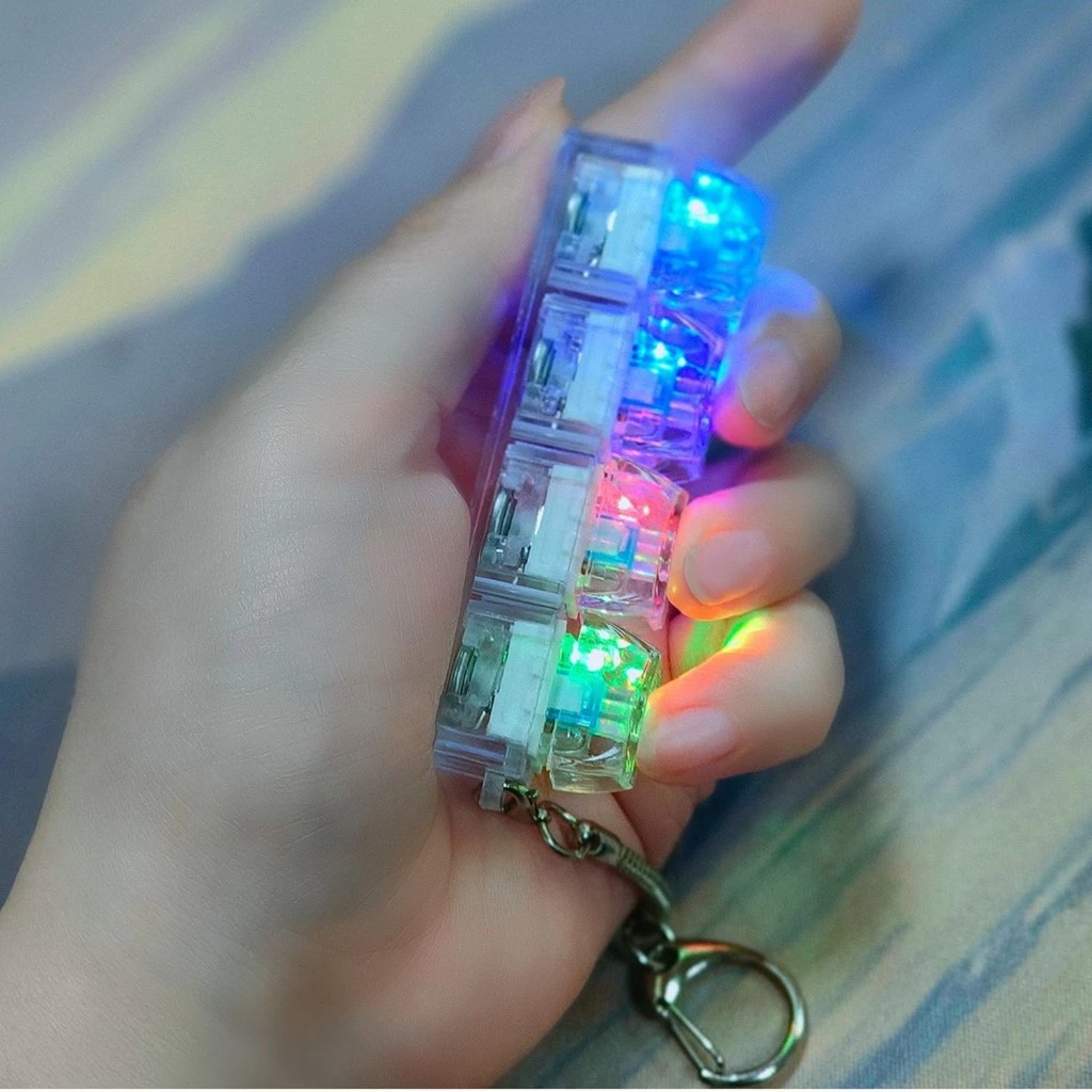 Bộ Kit Test Switch Giúp Giảm Stress Tích Hợp Đèn LED Đổi Màu Blue Switch Keycap PC Trong Suốt Có Thể Thay Thế