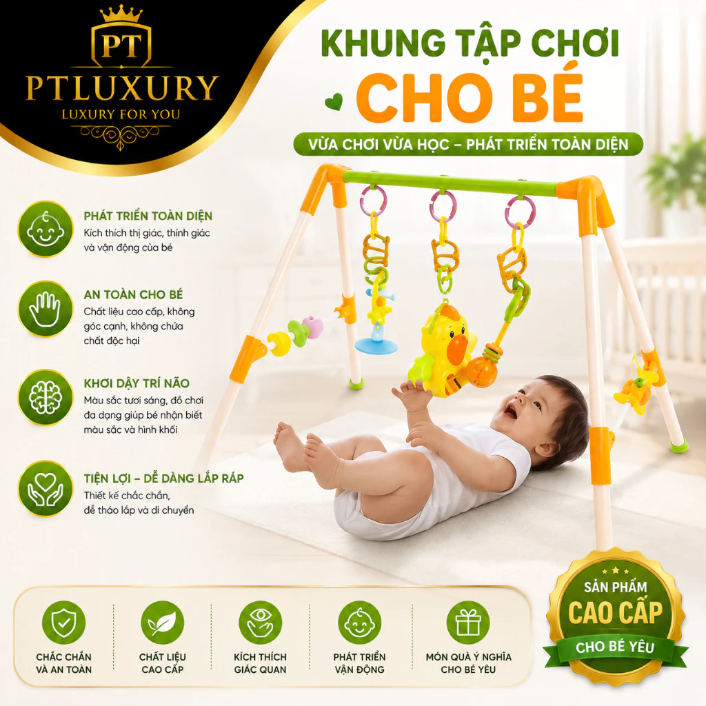 Kệ chữ A con vẹt có nhạc cho bé yêu PTLUXURY Kệ nhạc cho bé sơ sinh