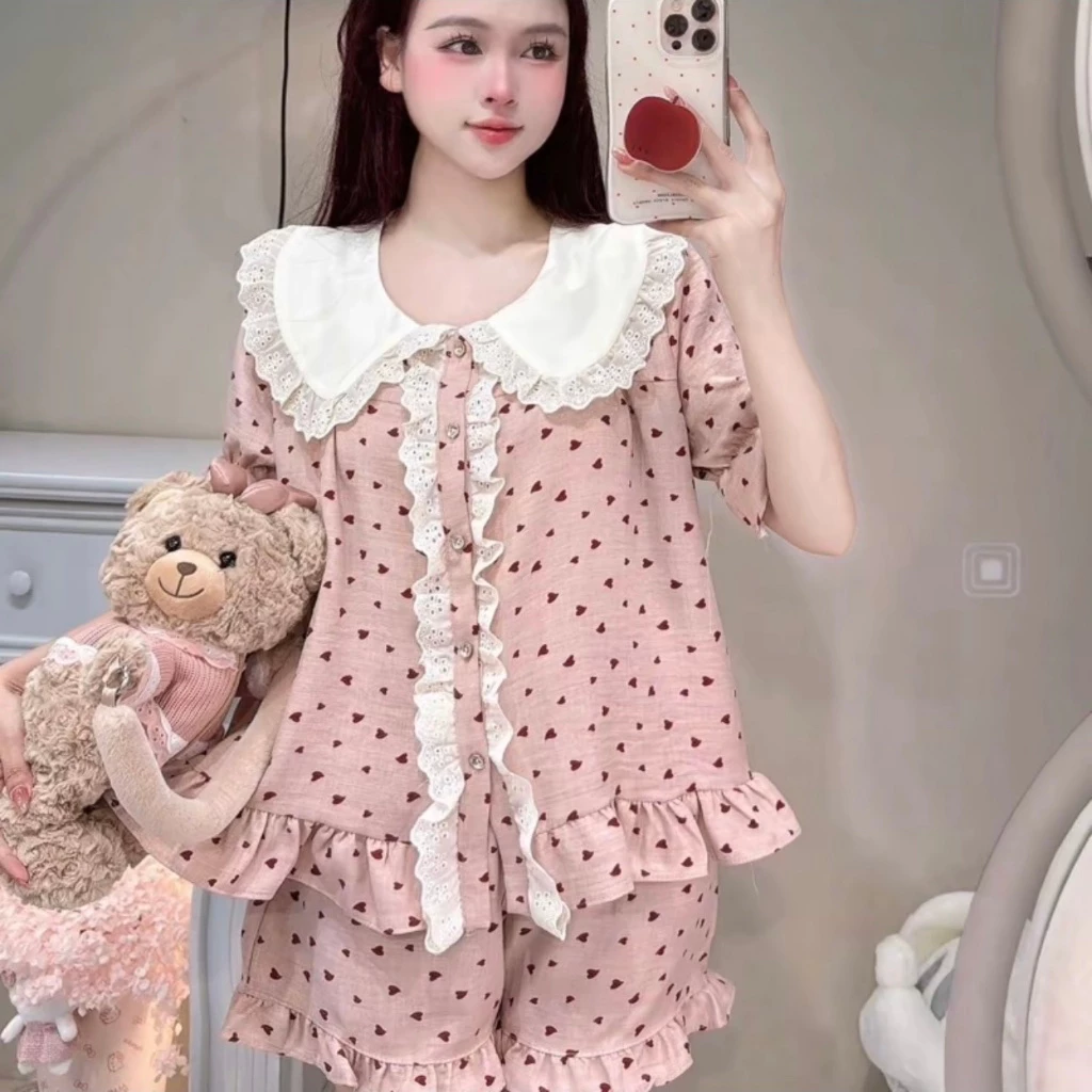 Bộ Đồ Ngủ Nữ Pijama Chất Liệu Đũi Vân Mây Siêu Mềm Mịn Cao Cấp Thoải Mái WQA36