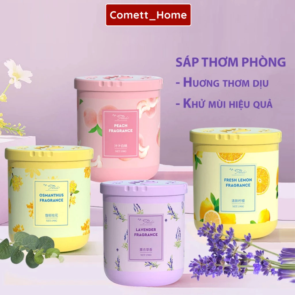 Sáp Thơm Phòng Khử Mùi COMETT 190G Mùi Thơm Dịu Nhẹ Cho Phòng Ngủ Tủ Quần Áo, Sáp Thơm Tủ Đồ Nhà Vệ Sinh